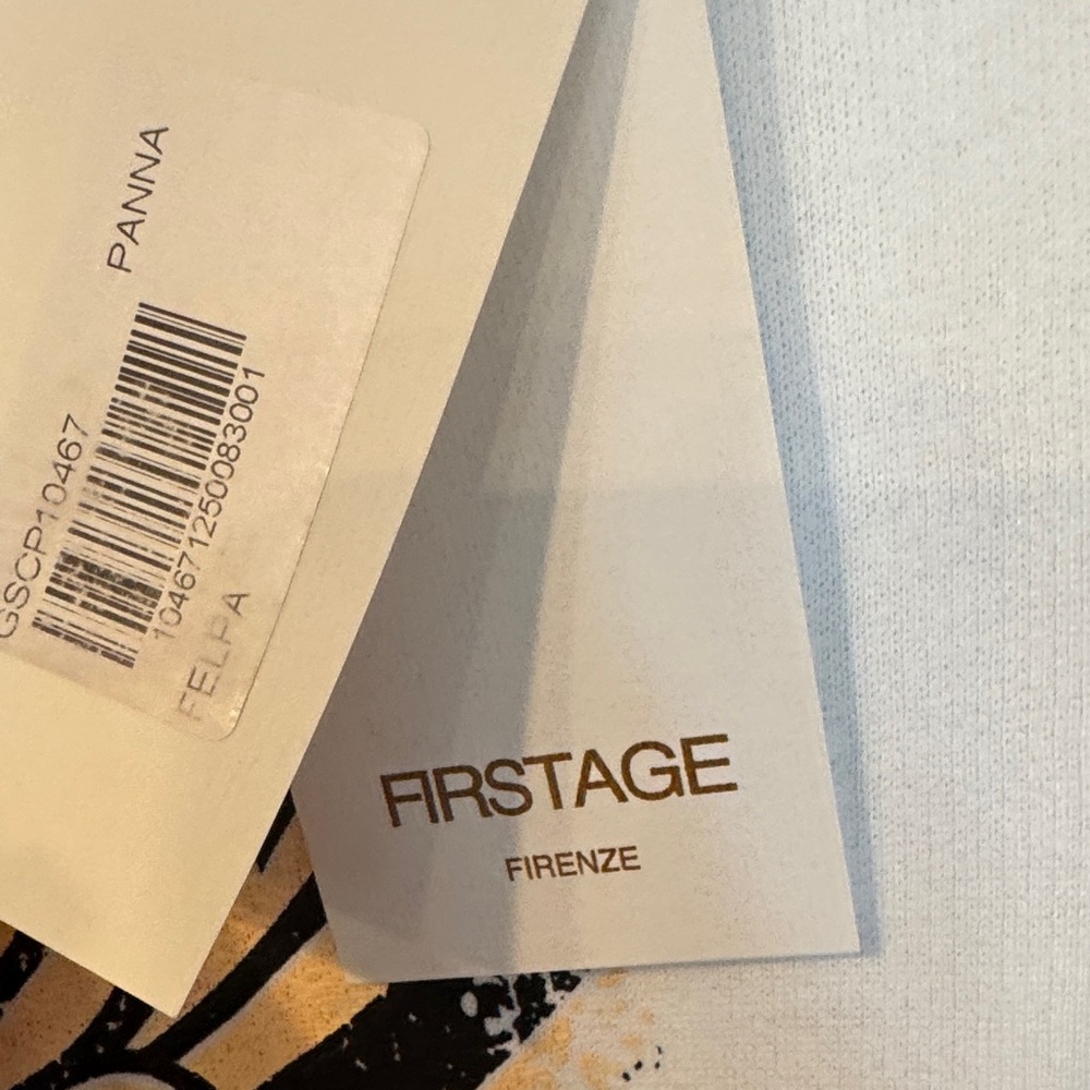 NWT - First Age Italian Firenze White Sweatshirt with Leopard - Picture 4 of 4